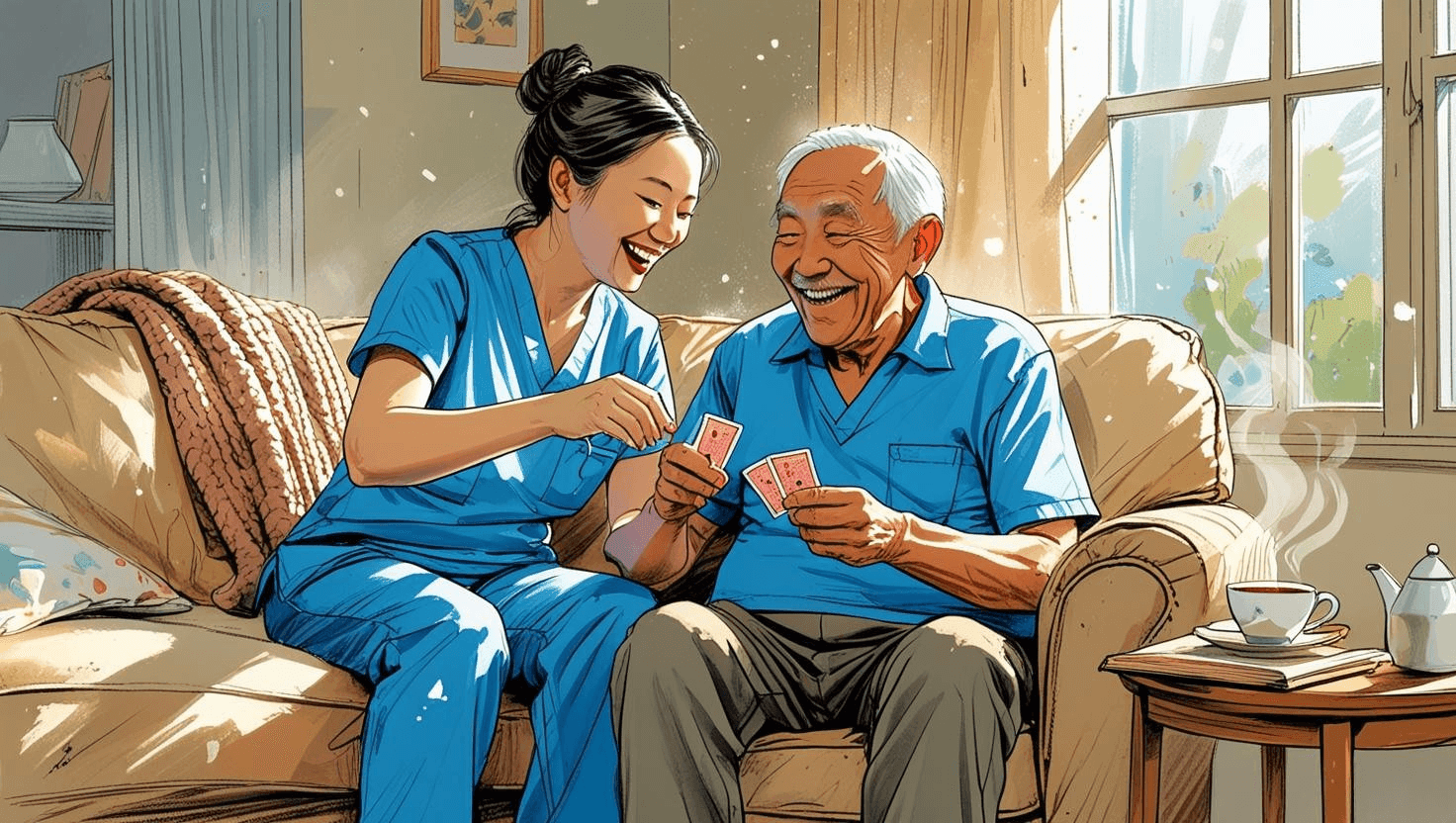 Our senior care services in Mississauga include companionship and respite care, where caregivers engage in meaningful conversations and activities to reduce loneliness and support mental health at home.